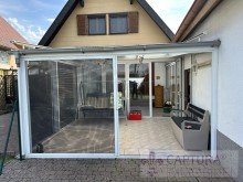R�ckansicht mit Wintergarten Freistehendes EFH im Mandelbachtal