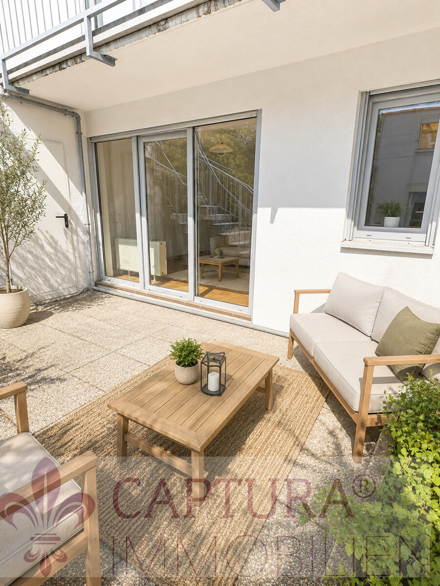 Terrasse virtuell m�bliert Erdgeschosswohnung Homburg