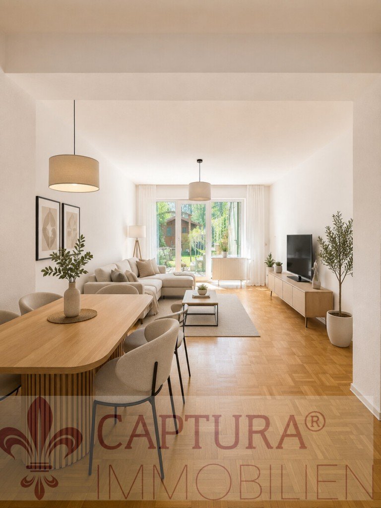 Wohn- und Esszimmer Virtuell m�bliert Homburg Erdgeschosswohnung Charmante Eigentumswohnung mit Terrasse und separatem Garagengrundst�ck in Homburg