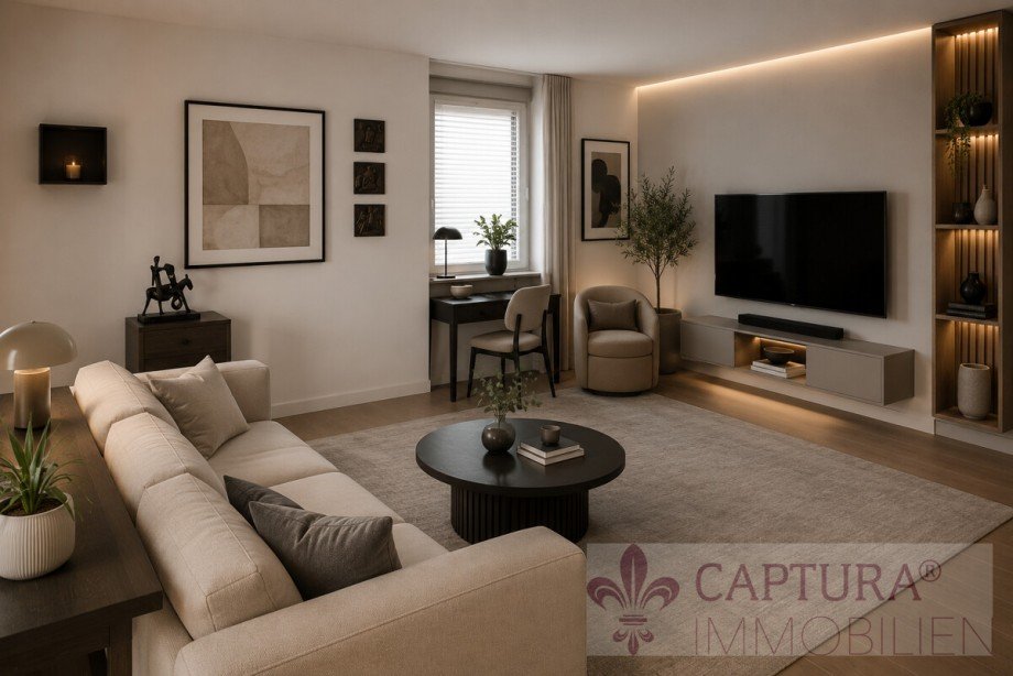 Wohnzimmer - Gestaltungsbeispiel Etagenwohnung Saarbr�cken