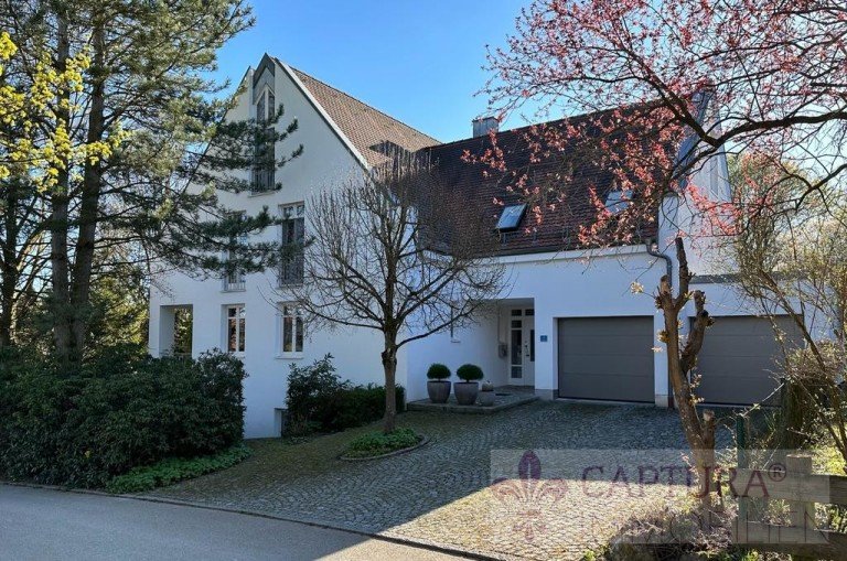 Frontansicht Mainburg Einfamilienhaus Architektenhaus! TOP-Lage! Freistehend mit ELW! Nachhaltige Immobilie im gr�nen Herzen von Mainburg!